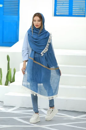 شال زنانه اسلپ نواردار