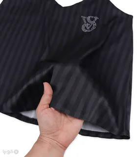 ست شورتک و تاپ بندی و اسکرانچی ساتن anamax آنامکث کد 024 طرح Victoria's Secret