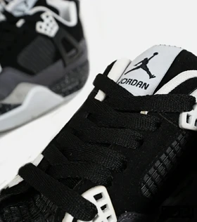 کتانی ساق‌دار زنانه و مردانه مشکی طوسی خاکستری Nike air jordan 4