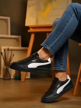 کفش اسپرت زنانه پوما Puma مشکی سفید با زیره مشکی