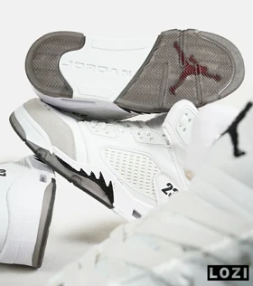 کتانی ساق‌دار زنانه و مردانه سفید Nike air jordan 5