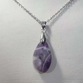 گردنبند سنگ آمیتیست اشک کوچک