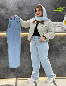 شلوار جین نیم بگ کد : 1414821
