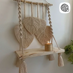 شلف مکرومه بافی 40cm مدل 4 برگ کد 01