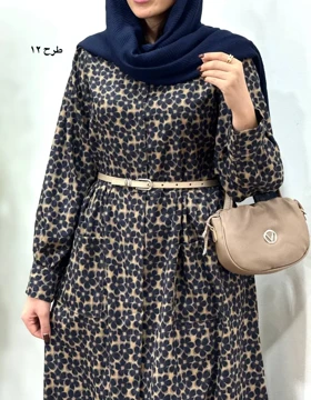 پیراهن مانتویی پاییزه طرحدار آیسو سانیا 1