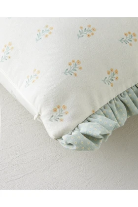 کوسن English Home مدل Daisy Green پنبه و پلی‌استر - سبز