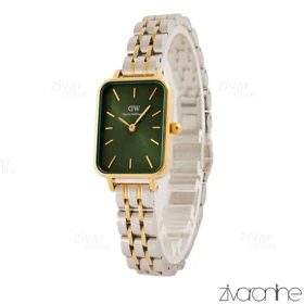 ساعت دنیل ولینگتون زنانه مستطیلی دورنگ طلایی صفحه سبز 105446