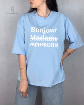 تیشرت باکسی طرح Bonjour