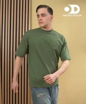 تیشرت لش سبز سدری بیسیک پارچه ماکان درجه یک دونخ گرماژ بالا تضمین کیفیت