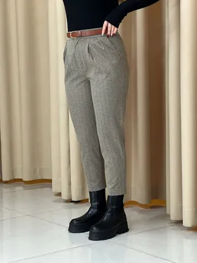 شلوار مام فیت پیلی دار فوتر سبز صدری 180302