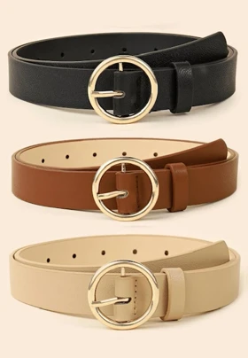 کمربند زنانه ترک وارداتی- سگک دایره - در سه رنگ