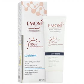 کرم ضد آفتاب بی رنگ امونی مدل Lucidient مناسب پوست نرمال تا خشک SPF50+ حجم 50ml