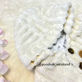 ست مانتو شلوار مخمل نوزاد طرح خرس کرم