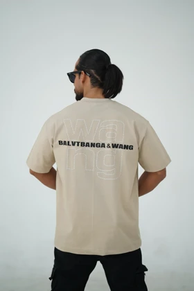 تیشرت نخی طرح دار باکسی