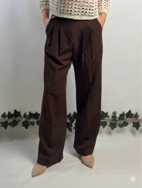 شلوار پارچه ای قهوه ای