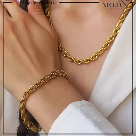 مشخصات و خرید نیم ست طنابی 6میل طلایی کد 00106 -