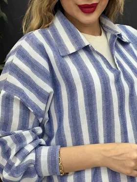 مانتو راه راه تک جیب آیرا