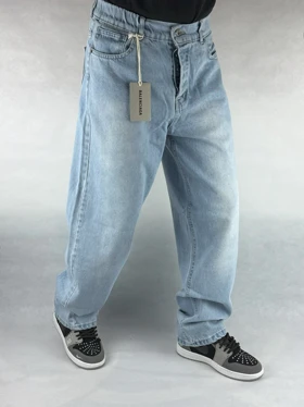 شلوار بگ مردانه آبی روشن ساده 154