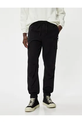 شلوار Jogger Cargo توری جیب کمری با جزئیات پنبه 5WAM40003HW