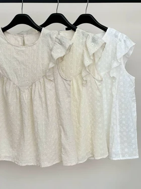 تاپ آستین چین خامه دوزی کد 3658