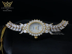 ساعت رویال کرون نگین‌دار طلایی Royal Crown Diamond L1