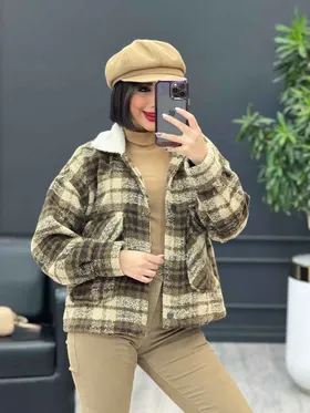 شکت چهارخونه یقه خز
