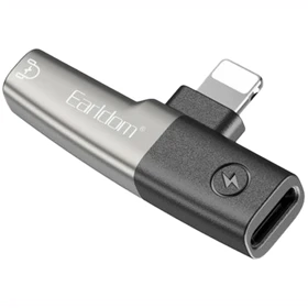 تبدیل صدا و شارژ لایتنینگ ارلدام Earldom مدل OT107L درگاه AUX و USB-C