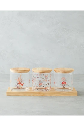 جای ادویه 4 تکه English Home مدل Malory شیشه‌ای