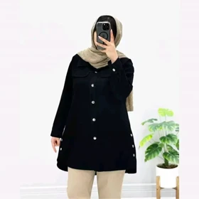 کت کتان زنانه بغل دکمه اسپرت