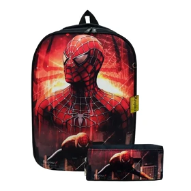 کیف مدرسه پسرانه مدل مردعنکبوتی spiderman با جامدادی