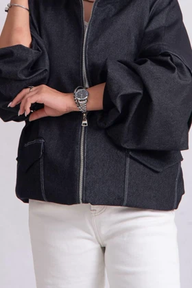 جکت جین ذغالی Notte دوحالته