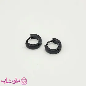 گوشواره حلقه‌ای مشکی کوچک استیل