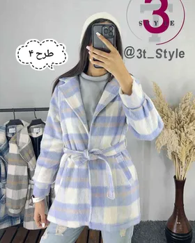 پالتو چهارخونه عروسکی آستین پفی