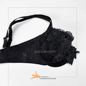 ست مشکی تورگاز فنردار کاپ بی برند نوشه پوش