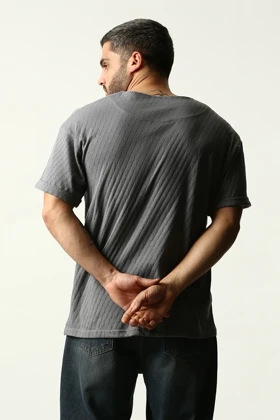 تیشرت آستین کوتاه یقه کوبایی مردانه