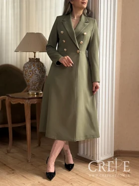 پیراهن کلوش یقه انگلیسی 6 دکمه