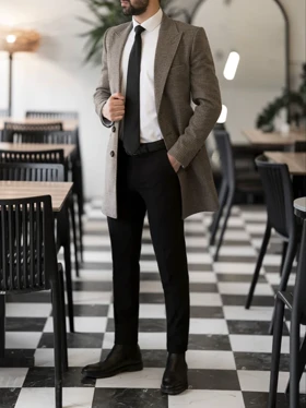 پالتو سه دکمه طرحدار کد o132