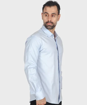پیراهن مردانه آستین بلند دکمه مخفی 0363