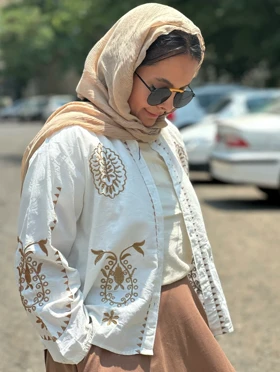 شومیز گلدوزی وارداتی لینن