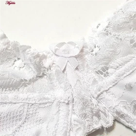 سوتین زنانه فانتزی فنردار سفید لین کد 4680-415