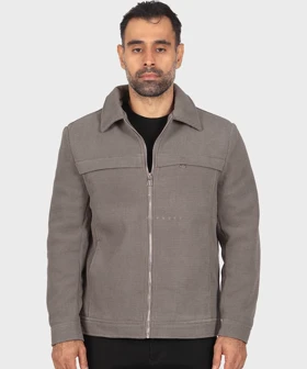 کت کتان زیپ‌دار و داخل خز 2603