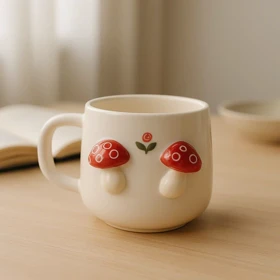 ماگ سرامیک طرح برجسته قارچ