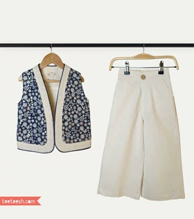 جلیقه سوزندوزی سرمه ای