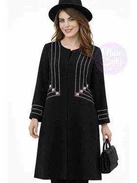 مانتو زنانه بلند گلدوزی شاناز (981)