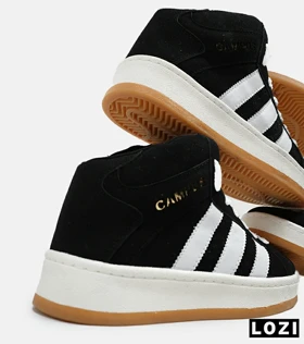 کفش کتانی نیم ساق مردانه و زنانه مشکی سفید ADIDAS Campus