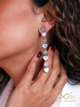 گوشواره زنانه لوکس طرح طلا مدل لاو برست کدE1195