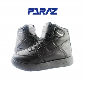 کفش اسپرت زنانه وپسرانه مدل نایکی ایرفورس ساق‌دار nike airforce مشکی کد 69