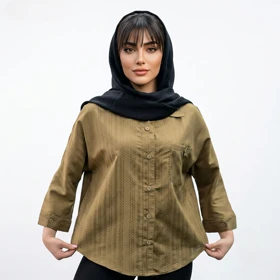 مانتو کوک دوزی تک جیب مراکشی مدل لاکس علیدسا (قهوه ای)