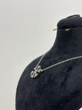 گردنبند نقره زنانه دونه برفی نگینی 989