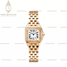 ساعت مچی کارتیه پنتر بند رزگلد دورنگین Cartier Panthere